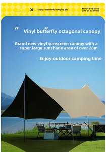 ผ้าอ๊อกซ์ฟอร์ดเคลือบสีเทาหนาพิเศษ สำหรับทุกฤดู ป้องกันรังสียูวี UPF 50+ ทนทาน กันน้ำ (5000 มม.) ร่มกันแดดพกพาสำหรับตั้งแคมป์ - Product Image 4