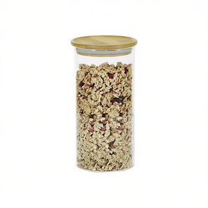 Recipiente de Almacenamiento KESPER de Vidrio con Tapa de Bambú de 1.5L para Cereales, Granola, Uso en la Cocina - Product Image 2