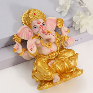Statua Feng Shui in Resina del Dio Indù Ganesha Statua Dio Elefante Thailandese Scultura Dio della Ricchezza Ornamento Buddha Indiano Regalo Festivo - Product Image 4