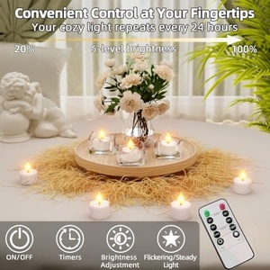Bougie LED à flamme vacillante 3D OEM ODM avec télécommande, minuterie, rechargeable, avec base de charge magnétique pour la décoration de table de Noël - Product Image 2