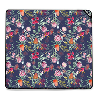 Tapis de pique-nique en toile extra large 200x200 pour l'extérieur, design imprimé personnalisé, imperméable, avec sangle en cuir, luxe