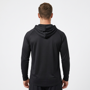 Sudadera de Punto con Capucha para Hombre, Color Gris Oscuro, Manga Larga, Transpirable, Color Sólido, para Primavera, con Capucha Ajustable y Orificios para los Pulgares - Product Image 6