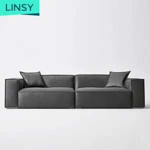 Linsy — canapé en tissu, tissu moderne, 4 places, pour salon, style nordique, de luxe, S040