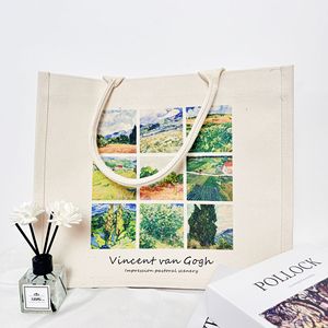 Logo personnalisé toile coton <span class=keywords><strong>Shopping</strong></span> sac fourre-tout femmes de grande taille femmes grand week-end à la mode sac à main école - Product Image 2