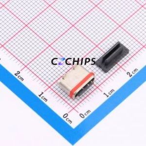 KH-TYPE-C-L.FS-6P-STM USB Connector SMD Connector Type-C Vertical Mount 6P - Product Image 1