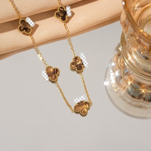Collar de Diamantes con Diseño de Trébol, Estilo Lujoso y Sencillo, de Acero Inoxidable, No se Destiñe, Joyería Deportiva para Mujer - Product Image 6