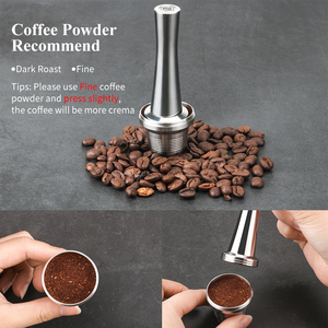 Nouvelle version SS304 XXL Double Capsule de <span class=keywords><strong>café</strong></span> Compatible avec <span class=keywords><strong>LOR</strong></span> Barista Machine Nespreso-s l'examen des capsules de <span class=keywords><strong>café</strong></span> or - Product Image 4