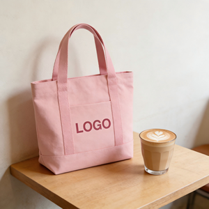 Sac fourre-tout en toile de coton avec sangle sérigraphiée, sac de courses en toile de coton recyclé avec logo personnalisé pour le quotidien - Product Image 3