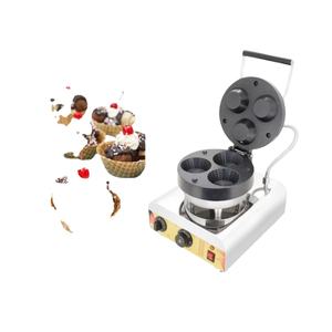 เครื่องทำวาฟเฟิลเบลเยียมไฟฟ้า 3 ช่อง รูปทรงชาม พร้อมด้ามจับกันความร้อนเคลือบสารกันติด - Product Image 1