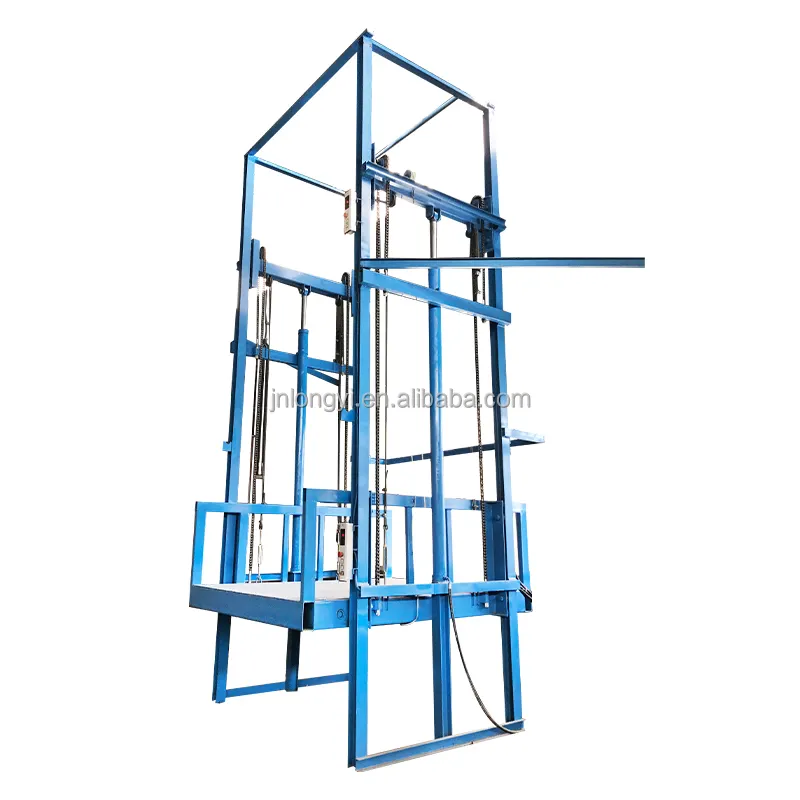 1- 5 Ton Lift 3- 20M Eenvoudig Te Monteren Magazijn Lading Lift Hydraulische Stalen Frame Goederen Lift