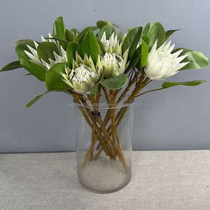 Flores artificiales populares Protea de tallo grande flocado Protea flor para decoraciones del hogar del banquete de boda - Product Image 6