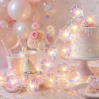 Guirlande lumineuse à fibres optiques DAMAI, 10 pieds, 20 LED, guirlande de fleurs, décor féerique, lumière chaude pour table, mariage, fournitures de fête