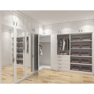 <span class=keywords><strong>Armario</strong></span> de Madera Moderno en Forma de L, Diseños de Armarios Empotrados, <span class=keywords><strong>Armario</strong></span> de <span class=keywords><strong>Esquina</strong></span> Blanco Personalizado para Dormitorio con Espejo - Product Image 1
