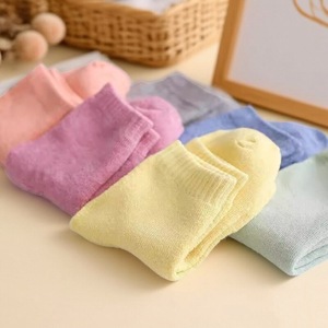 Women's Thermal Terry Cloth <b>Socks</b> Mid Calf Candy Color Warm Autumn Winter Wear - Product Image 2