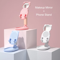 Support de téléphone pliable de bureau universel mignon support miroir téléphone portable réglable tablette support de support pliable