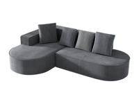 Canapé d'angle en velours côtelé en forme de L, compressé et emballé sous vide, mobilier de salon, canapé d'angle sans structure, réduction des frais de livraison