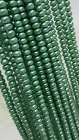 Haute qualité 6*7mm vert cuit à la vapeur chignon perle boulier perles perles d'eau douce naturelles bijoux