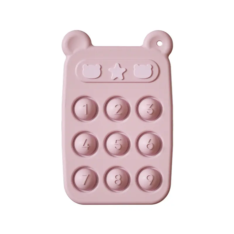 Zachte Montessori Educatieve Baby Sensorische Telefoon Speelgoed Siliconen Telefoon Fidget Bijtring Speelgoed Voor Kinderen Leren