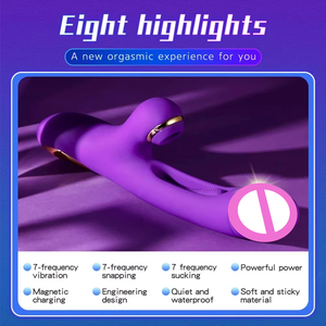 Vibrateur <span class=keywords><strong>G</strong></span>-Spot à effets de battement, Dildo Lapin, Jouet pour adulte, Vibrateur personnel en silicone étanche pour stimulation clitoridienne, des mamelons et anale - Product Image 2
