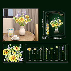 Ensemble de 670 blocs de construction de fleurs Morandi, jouets de décoration pour la maison, bricolage, STEAM, motricité fine, collection, cadeau éducatif pour enfants - Product Image 5