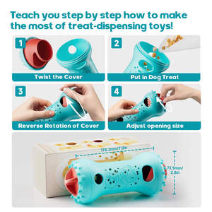 ของเล่นสุนัขยางคุณภาพสูงแบบอินเทอร์แอคทีฟ ปรับระดับได้ ช่วยจ่ายขนม ของเล่นเสริมสร้างพัฒนาการทางสมอง - Product Image 6