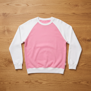 เสื้อสเวตเชิ้ตผู้ชายสีชมพูขาว แขนยาว คอวี แบบถัก สไตล์ลำลอง มีฮู้ด - Product Image 2