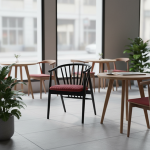 Chaise contemporaine en cuir PU avec cadre en bois massif durable pour salon salle à manger utilisation commerciale extérieure cafés bureaux hôtels - Product Image 3
