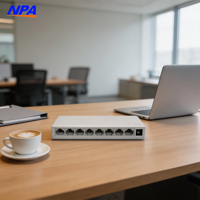 Switch réseau Gigabit 8 ports 10/100/1000 Mbps en plastique pour bureau, 16 Gbit/s, Plug and Play pour la maison, le bureau et les caméras IP