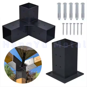 Conector de base de 3 vías de <span class=keywords><strong>metal</strong></span> personalizado soportes de pérgola impermeable al aire libre acero pabellón techo jardín soporte presión naturaleza cenador - Product Image 2