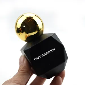 Logotipo personalizado Negro 30ml Parfum Botella Forma irregular Botellas de perfume de vidrio Embalaje Viaje vacío