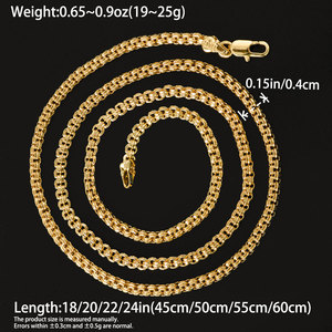 Collares finos de moda unisex al por mayor, ligeros, de diseño idéntico, tamaños variados, con eslabones dorados tipo caja de palomitas de maíz. - Product Image 6