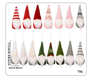 Pendentif Poupée Gnome Sans Visage en Peluche Fait Main Tomte Suédois Décoration de Noël 2025 Ornements Suspendus de Noël Marque Peige Chine - Product Image 4