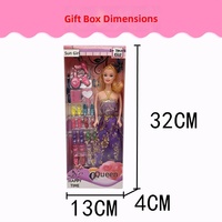 Poupée articulée à 6 points de articulation, 32 cm, Poupée Princesse Tendance, Jouet de déguisement pour enfants, Cadeau d'anniversaire, Boîte cadeau, Robe, Jupe, Bottes, Poupée solide