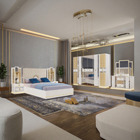 Très Brillant Luxe Blanc Oem Vente en Gros Royal Luxe Double King Size Lit Principal Maison Moderne Ensemble de Meubles pour Chambre à Coucher Complète
