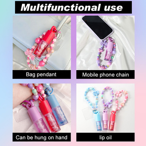 Gloss à lèvres liquide 5g en gros, chaîne de perles, changement de couleur, transparent, lumineux, maquillage pour les lèvres, hydratant, gloss repulpant pour les lèvres - Product Image 4