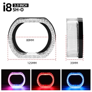 3inch" RGBW 12V O-shaped Multicolor Front <b>Light</b> <b>Led</b> Angel Eyes halo Rings Headlights Decorate Shroud Cover for <b>Projector</b> Lens - Product Image 6