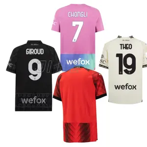 2024 New AC Milan Co-branded Soccer Jersey Fan Version Ibleo Short-sleeved Soccer Jersey