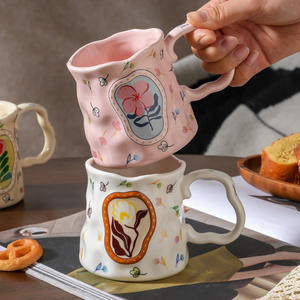 Tasse à lait en céramique rose <span class=keywords><strong>de</strong></span> 380ml avec souvenir et cadeau <span class=keywords><strong>de</strong></span> fête <span class=keywords><strong>de</strong></span> conception <span class=keywords><strong>de</strong></span> dessin animé pour tasse à café pour filles - Product Image 3