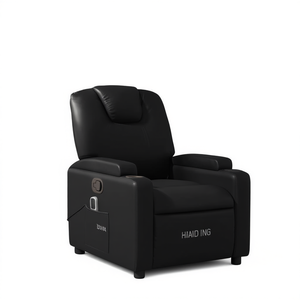 Poltrona Reclinabile Massaggiante in Pelle PU Nera, Reclinazione Elettrica con Telecomando, Design Contemporaneo - Product Image 1