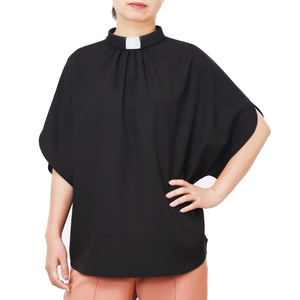 Camicia per Clero Femminile <span class=keywords><strong>con</strong></span> <span class=keywords><strong>Maniche</strong></span> <span class=keywords><strong>a</strong></span> <span class=keywords><strong>Pipistrello</strong></span> e Colletto <span class=keywords><strong>a</strong></span> Linguetta per Sacerdotesse - Product Image 5