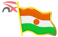 Badge de revers patriotique du Niger en métal, design usine, pour vêtements et chapeaux
