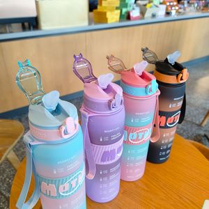 Motion Gradient Water Bottle 1000Ml Sports Hydration With Time Markings For Outdoor Travel - Product Image 4