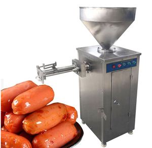 Línea de producción de embutidor de salchichas automático, máquina industrial de fabricación de torsión con <span class=keywords><strong>linker</strong></span> de atado - Product Image 1