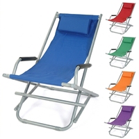 Chaise pliante de camping avec appui-tête intégré, portable, multicolore, pour hôtel et jardin