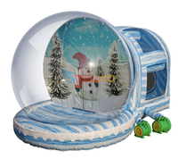 Décorations gonflables Boule à neige gonflable géante de Noël avec tunnel Maison à bulles gonflable de Noël à vendre