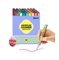 Arrtx AACM-083M-48B pointe fine valve avant acrylique marqueur ensemble peinture stylo