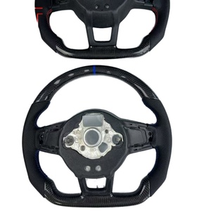 Volant en fibre de carbone Golf 7 GTI, cuir perforé Nappa NASA, modification de voiture, volant Golf 6 GTI LED - Product Image 2