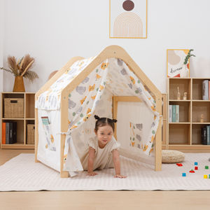 Casa de juegos interior de madera Montessori para niños pequeños, tienda de campaña interior, Centro de Actividades, sala de juegos, muebles para niños en edad preescolar - Product Image 1