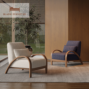 BLAINE Japonais Crème Style Moderne Tufté Designer Unique Tissu Canapé Chaise pour La Maison Chambre Salon Balcon Loisirs Hôtels - Product Image 1