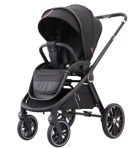 Poussette bébé de luxe pouvant s'asseoir et s'allonger Poussette bébé pliable portable de 0 à 3 ans/<span class=keywords><strong>brouette</strong></span> à 4 roues avec dos respirant - Product Image 3